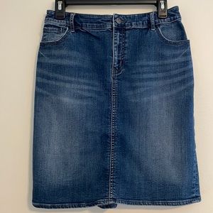 Anthropologie Pilcro Denim Skirt with Ruffle Accent